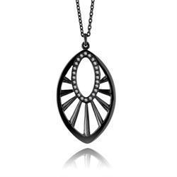 Majesty sort oxideret rhodium s�lv halsk�de af Izabel Camille